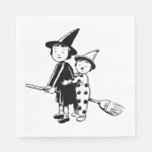 Serviette En Papier Petite Sorcière Et Clown (Devant)