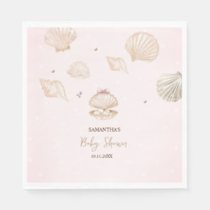 Serviette En Papier Petites coquilles de perles points Baby Shower