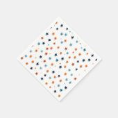 Serviette En Papier Petites Étoiles Bleues et orange : serviettes de f (Coin)