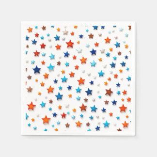 Serviette En Papier Petites Étoiles colorées : serviettes de fête d'an