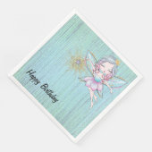 Serviette En Papier Petites fées en rose et bleu Anniversaire (Coin)