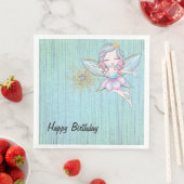 Serviette En Papier Petites fées en rose et bleu Anniversaire (En situation)