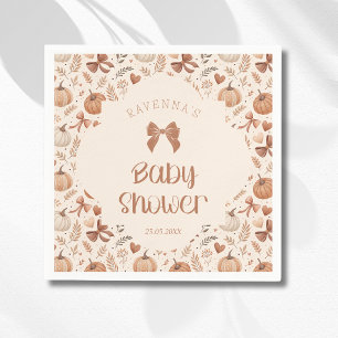 Serviette En Papier Petites Feuilles de Citrouille Baby Shower Arc d'A