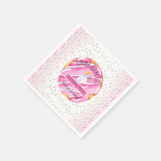 Serviette En Papier Petites filles beignets | Cupcakes 1ère fête d'ann (Coin)