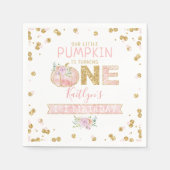 Serviette En Papier Petites filles Citrouilles 1er anniversaire (Devant)