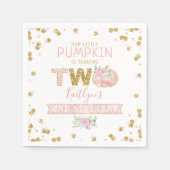 Serviette En Papier Petites filles Citrouilles 2e anniversaire (Devant)