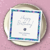 Serviette En Papier Petites filles de la mignonne sirène fête d'annive