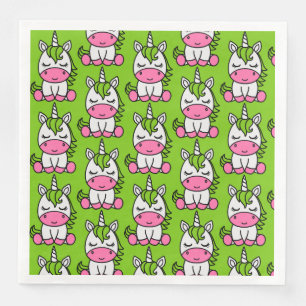 Serviette En Papier Petites filles Unicorn Pony