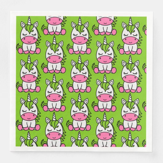 Serviette En Papier Petites filles Unicorn Pony (Devant)