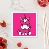 Serviette En Papier Petites filles Unicorn Pony (En situation)