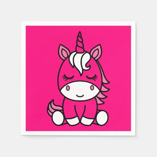 Serviette En Papier Petites filles Unicorn Pony (Devant)