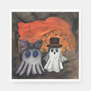Serviette En Papier Petits amis effrayants Halloween fantôme mignon