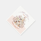 Serviette En Papier Petits Baby shower rose Fleur sauvage (Coin)