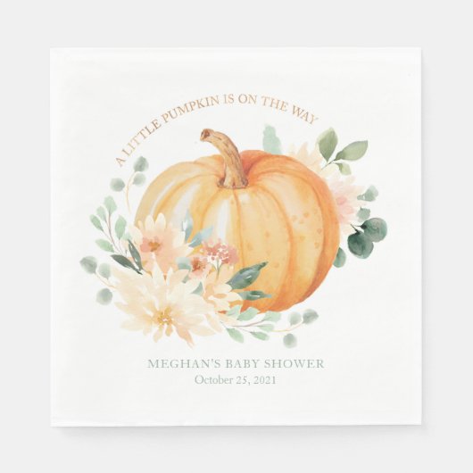 Serviette En Papier Petits Baby showers Citrouilles (Devant)
