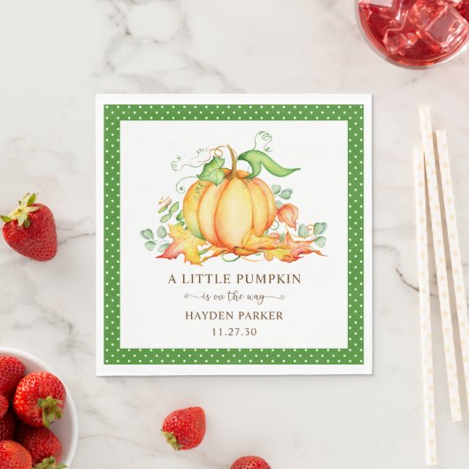 Serviette En Papier Petits Baby showers Citrouilles (En situation)