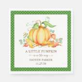 Serviette En Papier Petits Baby showers Citrouilles (Devant)