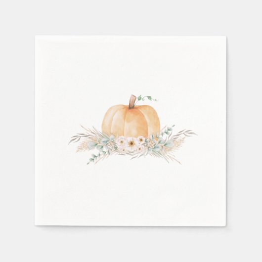 Serviette En Papier Petits Baby showers Citrouilles (Devant)