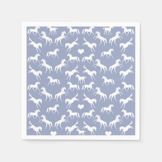 Serviette En Papier Petits Chevaux Bleus serviettes (Devant)