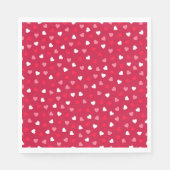 Serviette En Papier Petits Coeurs Valentin en Rouge Blanc Rose (Devant)