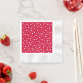 Serviette En Papier Petits Coeurs Valentin en Rouge Blanc Rose (En situation)