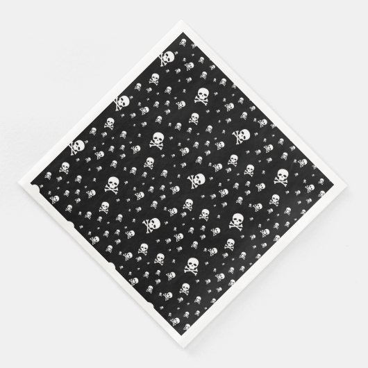 Serviette En Papier Petits crânes de pirates blancs sur Arrière - plan (Coin)