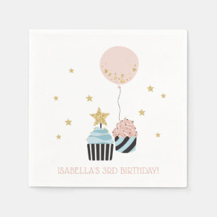 Serviette En Papier Petits gâteaux et anniversaire de la fille de