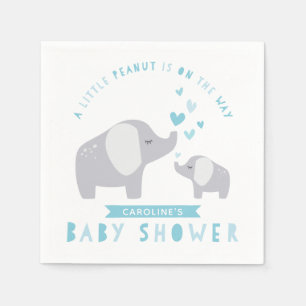 Serviette En Papier Peu de bleu du baby shower   de l'éléphant  