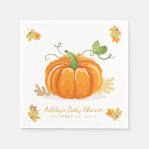 Serviette En Papier Peu de congé de baby shower d'automne de serviett