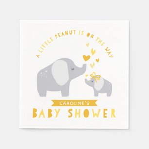 Serviette En Papier Peu de jaune du baby shower de l'éléphant
