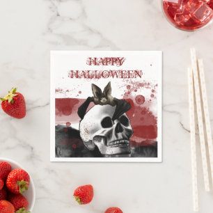 Serviette En Papier Peur crâne sanglant Happy Halloween Party