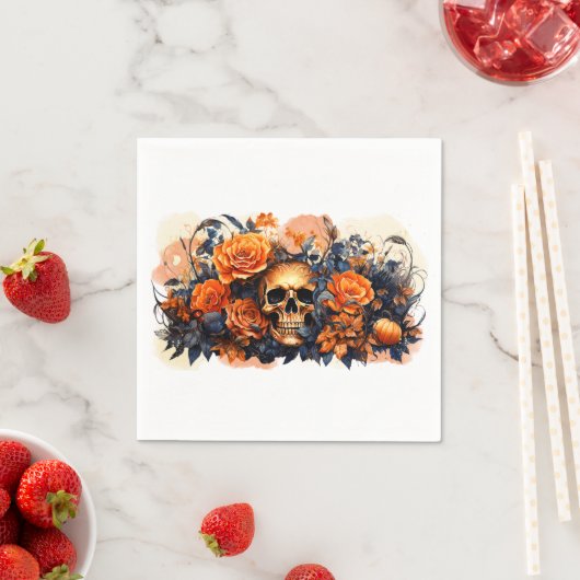 Serviette En Papier Peur Halloween papier crâne serviettes (En situation)