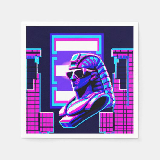 Serviette En Papier Pharaon Synthwave (Devant)