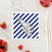 Serviette En Papier Phare Chrome sur les rayures de marine Imprimer (En situation)