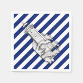 Serviette En Papier Phare Chrome sur les rayures de marine Imprimer (Devant)