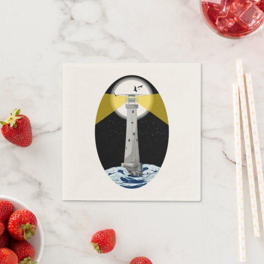 Serviette En Papier Phare de Bishop Rock (En situation)