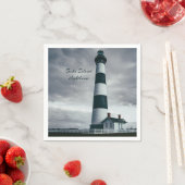 Serviette En Papier Phare de Bodie Island noir et blanc (En situation)