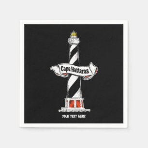 Serviette En Papier Phare de Cape Hatteras noir et blanc