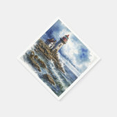 Serviette En Papier Phare de Charme avec Vagues (Coin)