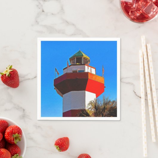 Serviette En Papier Phare de Hilton Head Island Harbour Town (En situation)