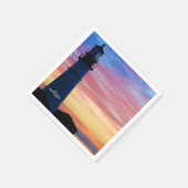 Serviette En Papier Phare de Portland Head Sunrise Maine (Coin)