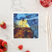 Serviette En Papier Phare De Split Rock La Nuit (En situation)