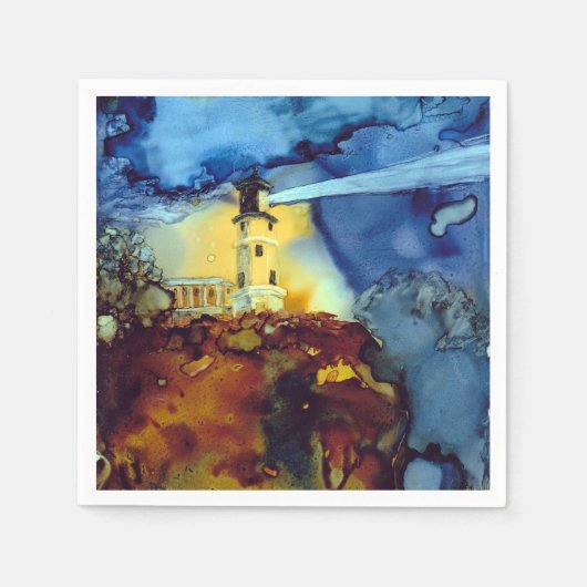 Serviette En Papier Phare De Split Rock La Nuit (Devant)