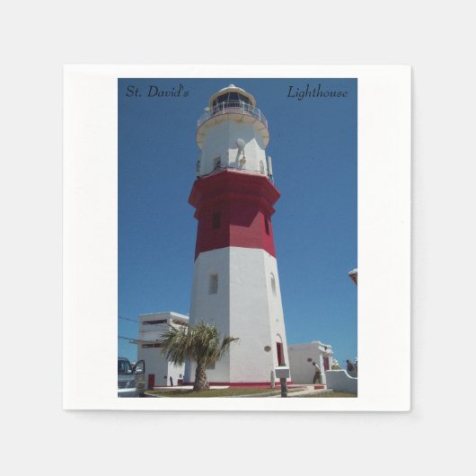 Serviette En Papier Phare de St. David, Bermudes (Devant)