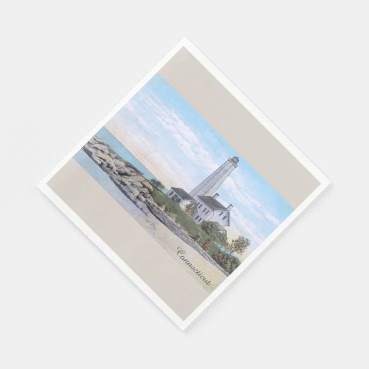 Serviette En Papier Phare du Connecticut (Coin)