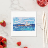 Serviette En Papier Phare en bleu (En situation)