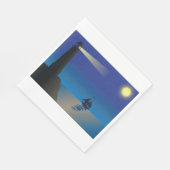 Serviette En Papier Phare et voilier à Night Moonlit Ocean (Coin)