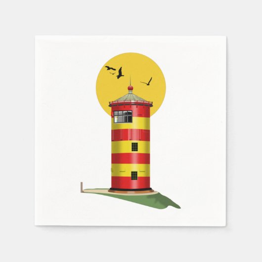 Serviette En Papier Phare Pilsum Allemagne (Devant)