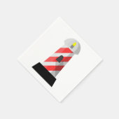 Serviette En Papier Phare rayé rouge et blanc (Coin)