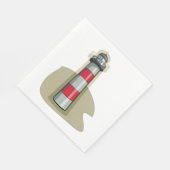 Serviette En Papier Phare rouge et blanc Thème nautique côtier (Coin)