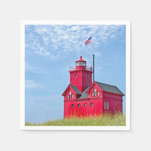 Serviette En Papier Phare rouge géant en Hollande, Michigan